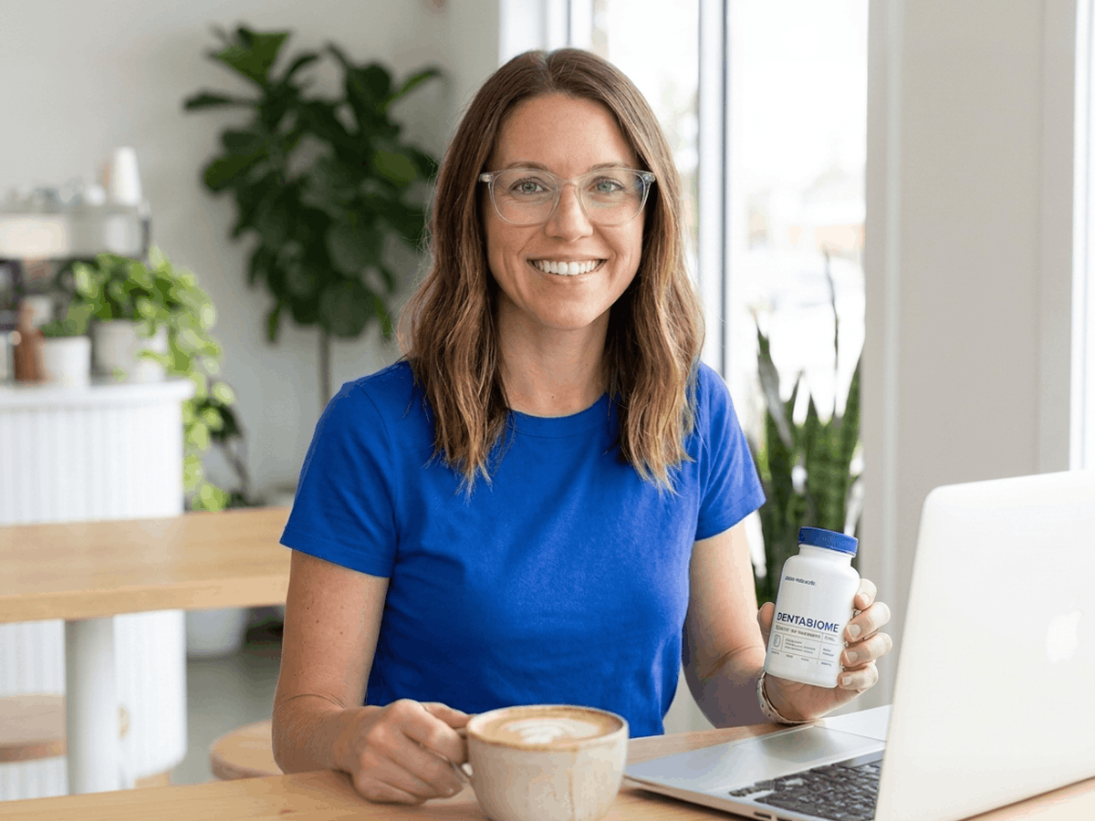 Dentabiome oral probiotic supplement bottle